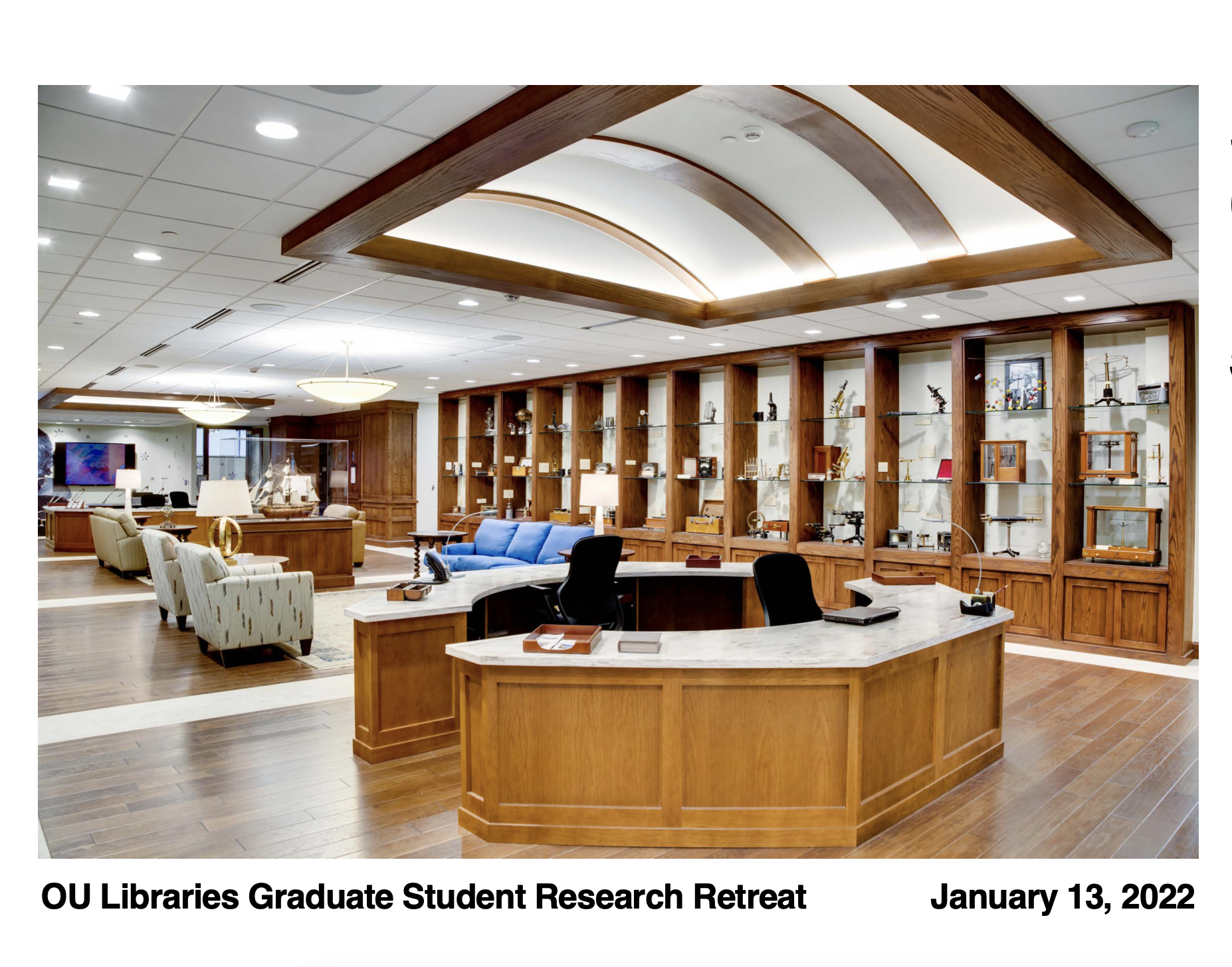 Photography of Research Desk in Foyer of 5th Floor Special Research Collections