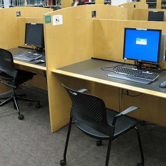 Room with separated computer stations